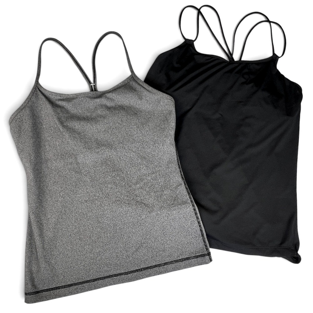 Lululemon Tank Top Power Y Yoga Striped & Make A Move Tank Top in Black Sz 8s